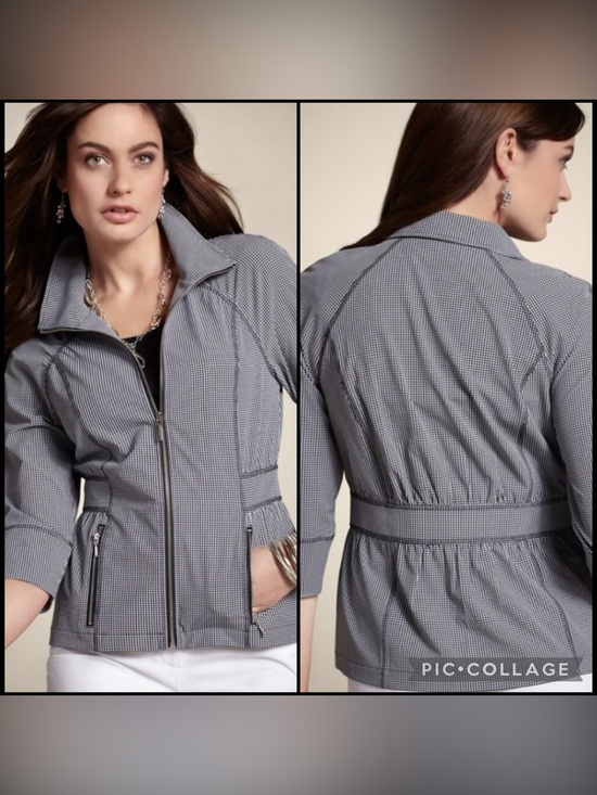 Chico's Jackets & Blazers - Chico's Zenergy Neema Gingham Jacket-Size 3 = 16